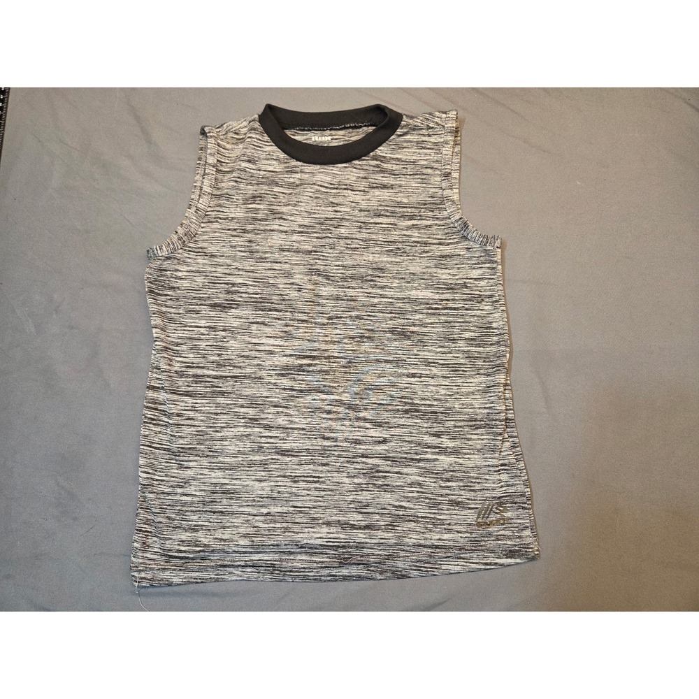 RBX Tank Top Boys Size 5/6 Grey Black Space Dye Excellent Sleeveless Active Top